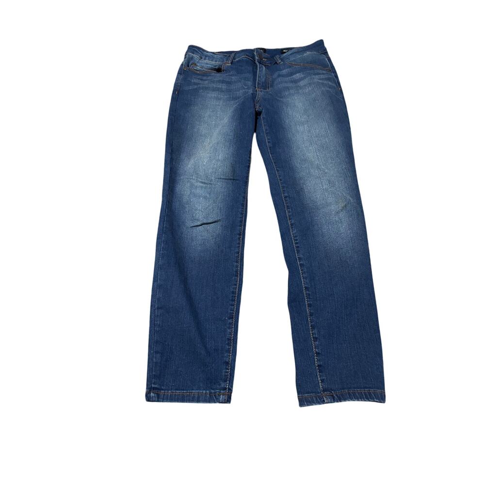 Tahari 8 Kelly classic skinny style blue jeans with stretch worn once euc